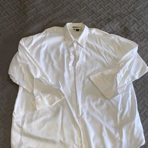 Men’s dress shirt. Size 20. French cuffs, cuff links and tie bar included.